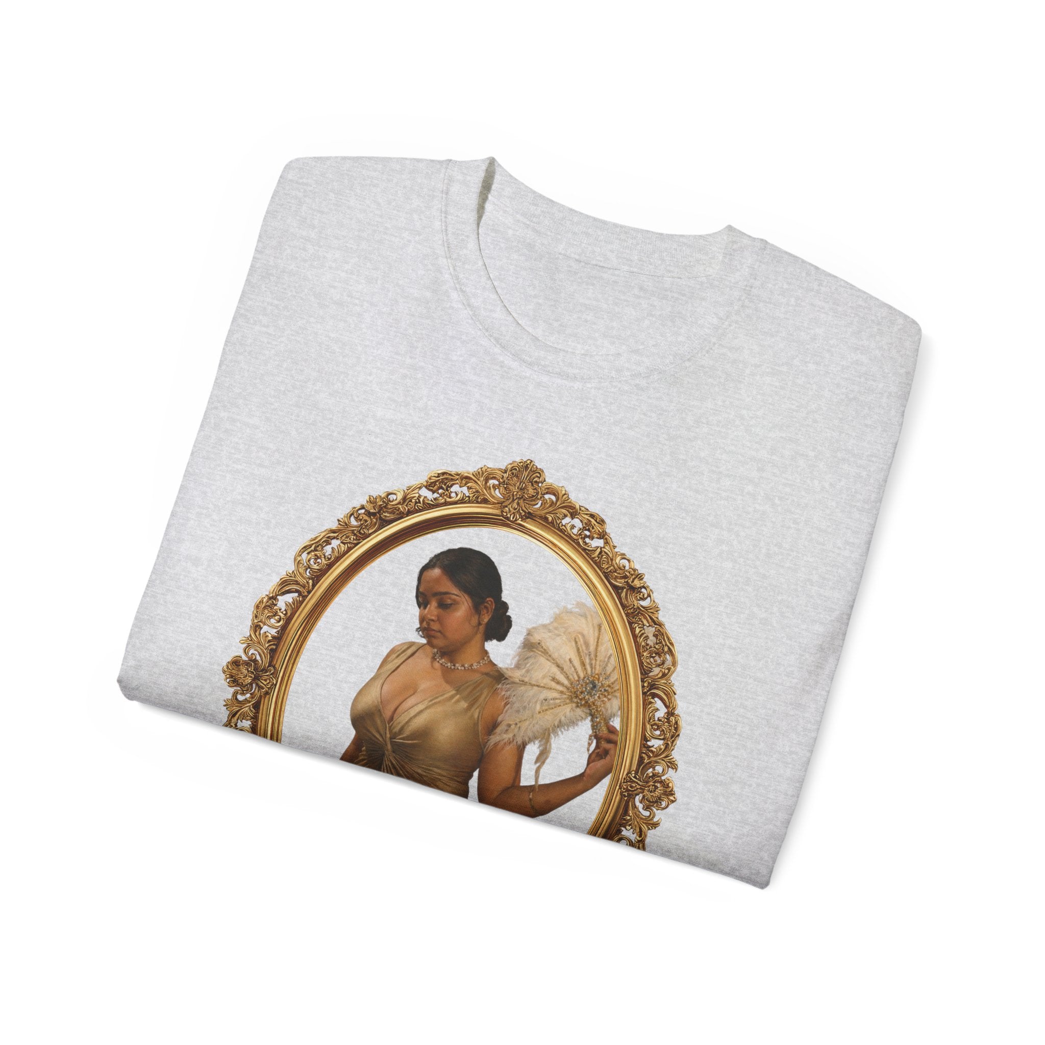 Angel Portrait T-Shirt — Vintage Gold Framed Guardian Tee