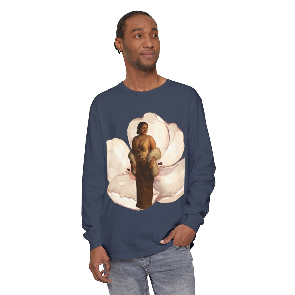 We Will Be Home Long Sleeve Tee — Floral Vintage Portrait Graphic