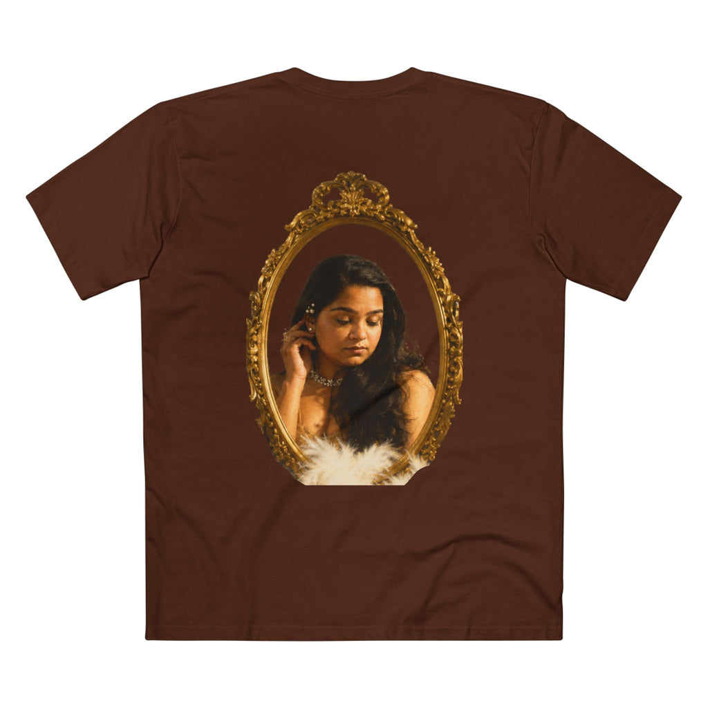 Vintage Vanity Tee — Antique Mirror & Shell Art Graphic T-Shirt