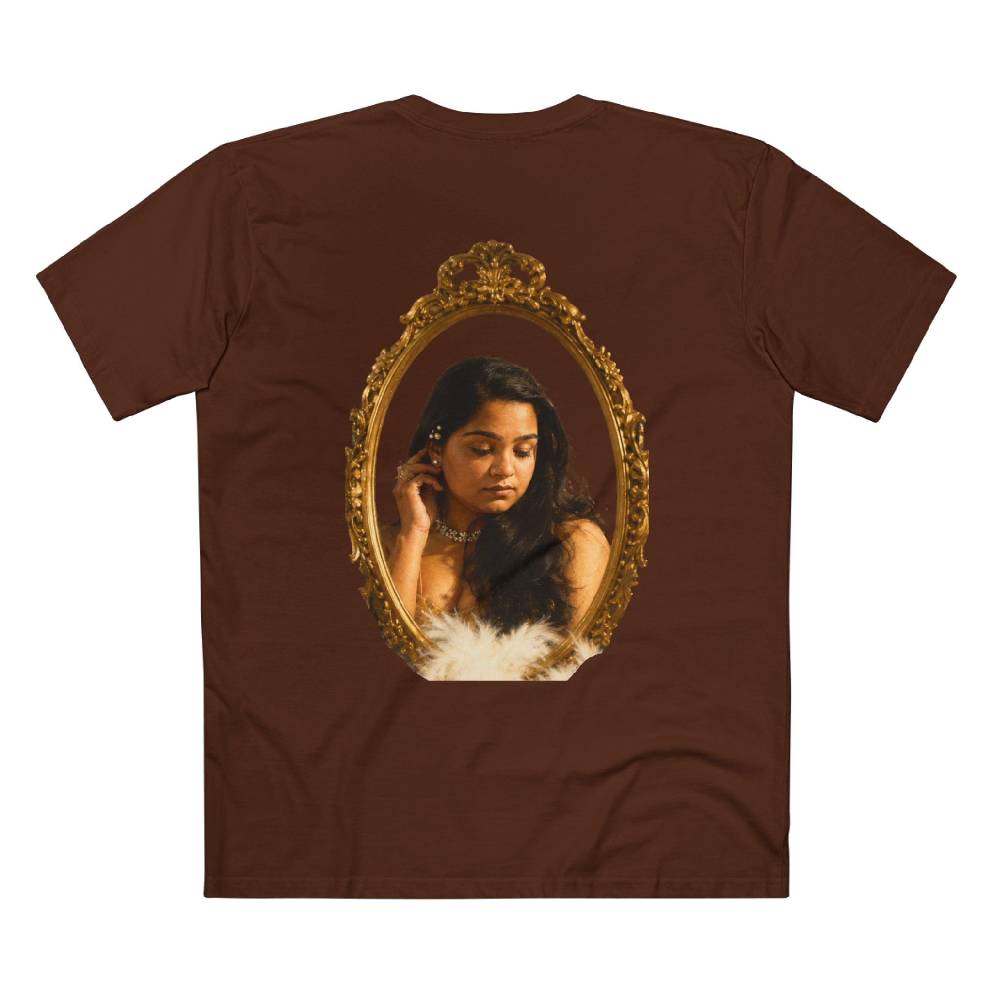 Vintage Vanity Tee — Antique Mirror & Shell Art Graphic T-Shirt