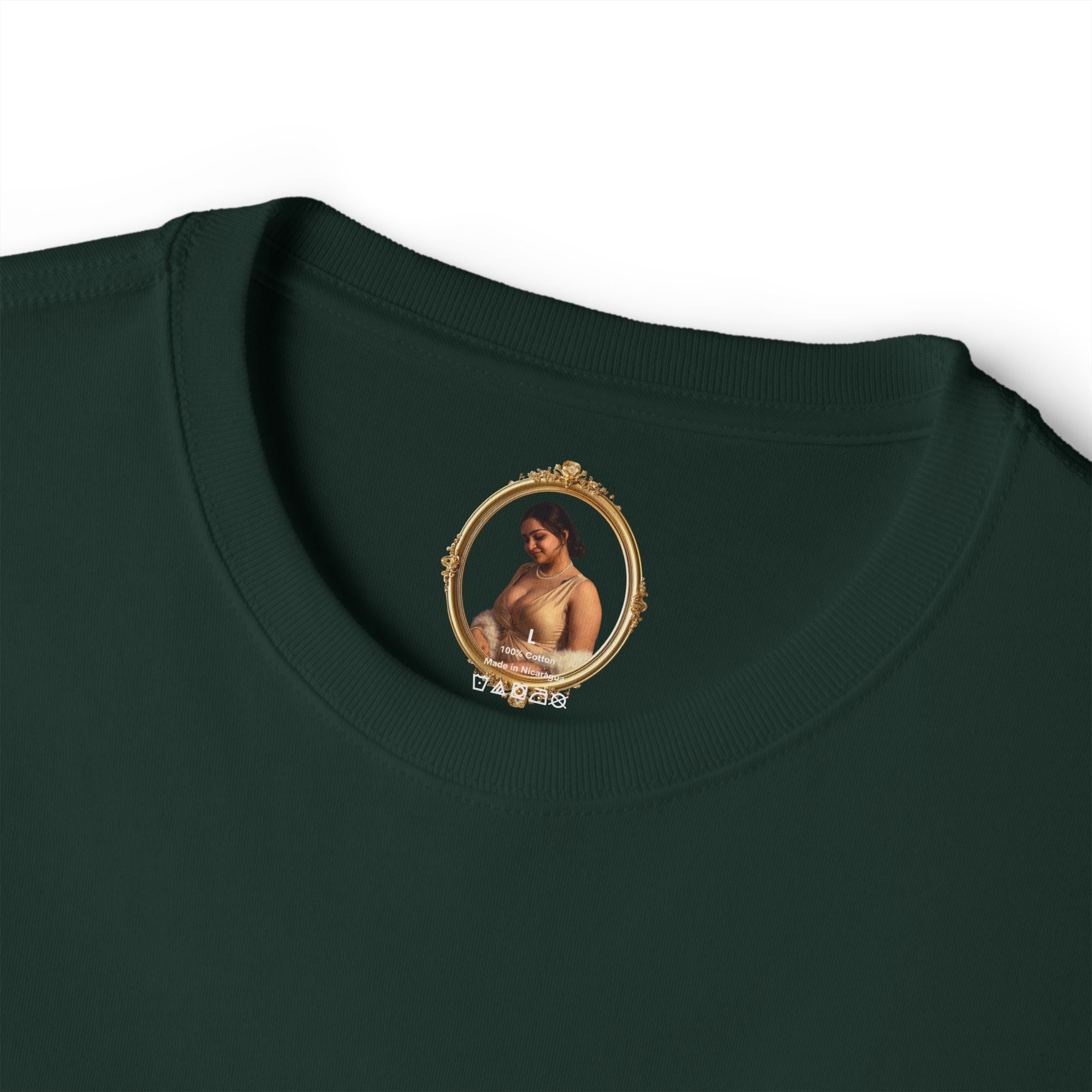 Vintage Portrait Tee — Woman with Fan Graphic Boxy T-Shirt