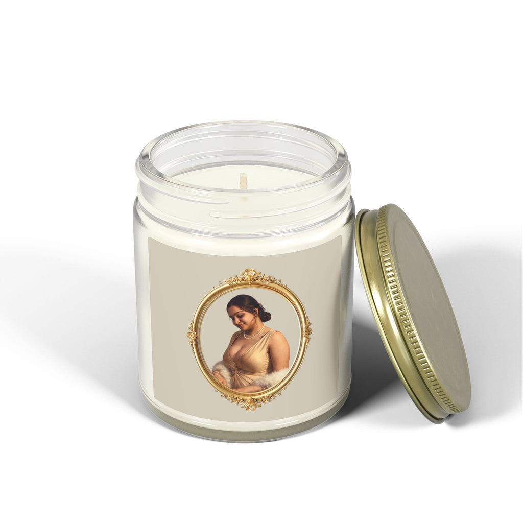 Coconut Apricot Soy Jar Candle — Floral Pearl Design (4oz & 9oz)