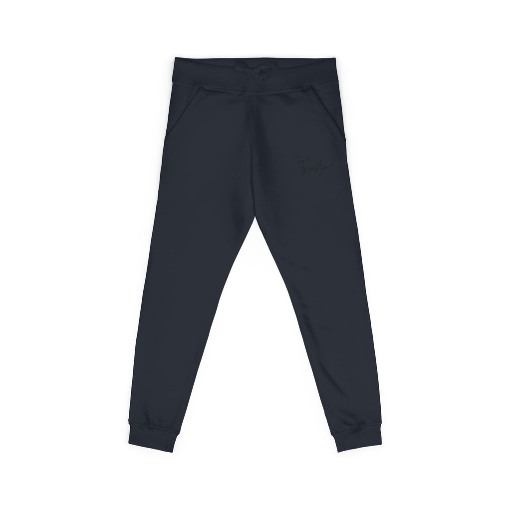 Embroidered Golden Lion Joggers — Cozy Fleece Sweatpants