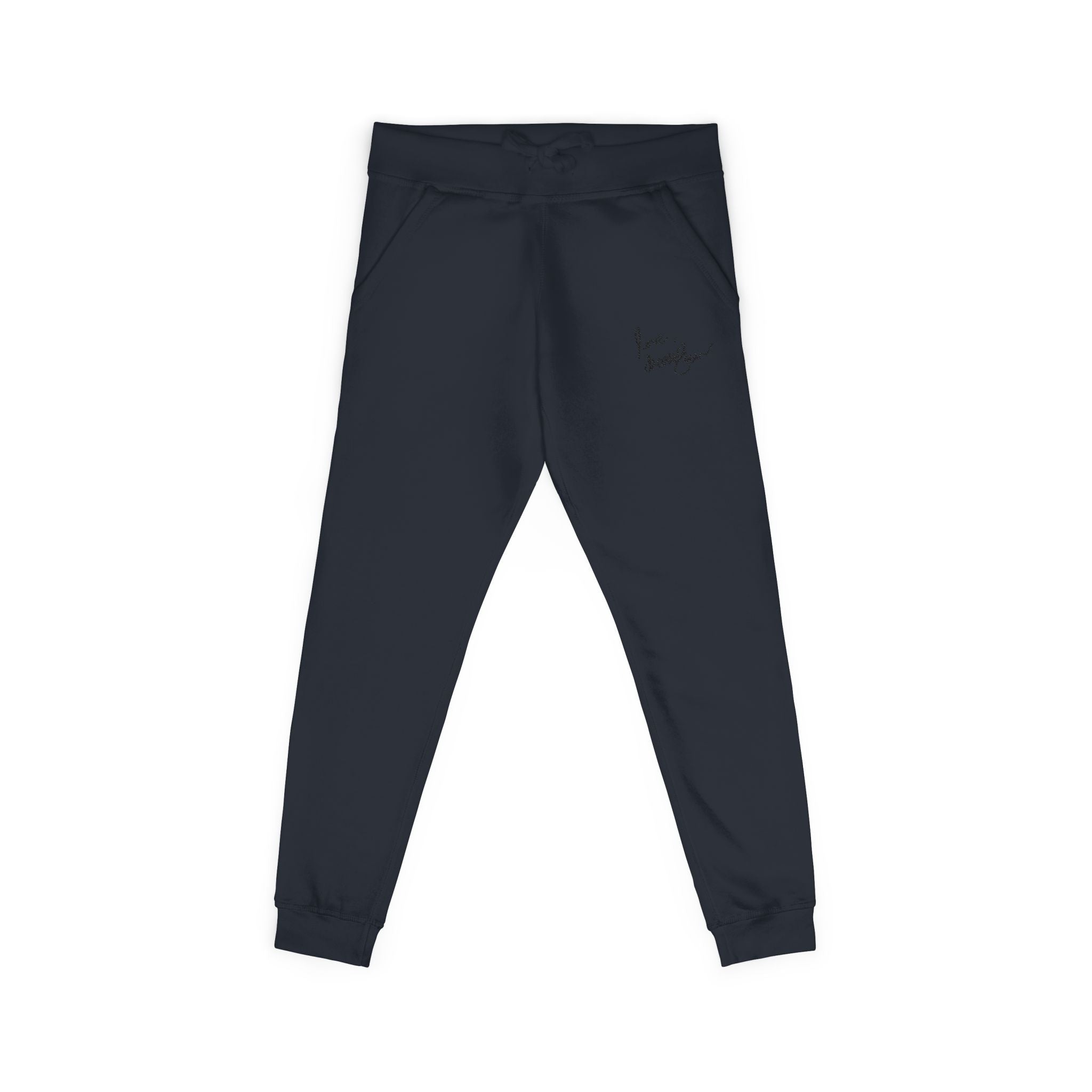 Embroidered Golden Lion Joggers — Cozy Fleece Sweatpants