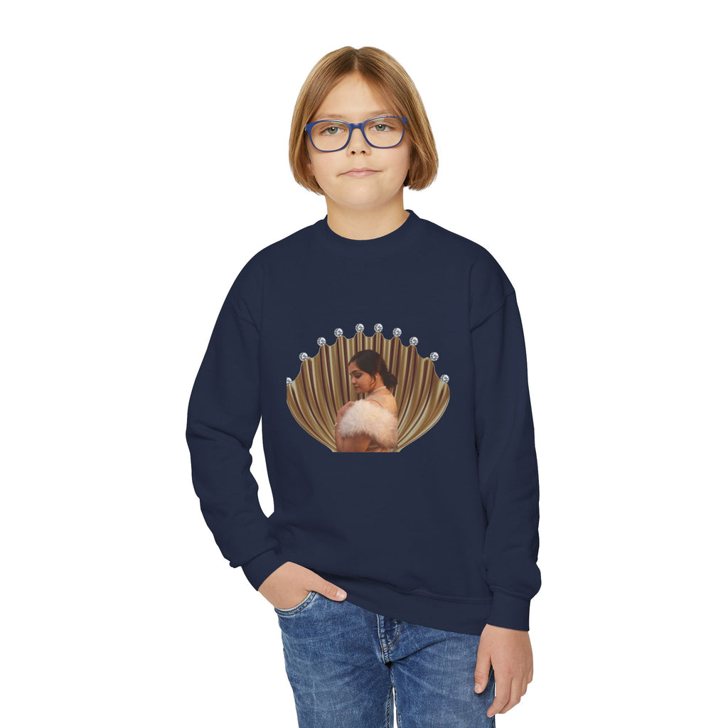Youth Crewneck Sweatshirt — 'We Will Be Home' Vintage Portrait Graphic