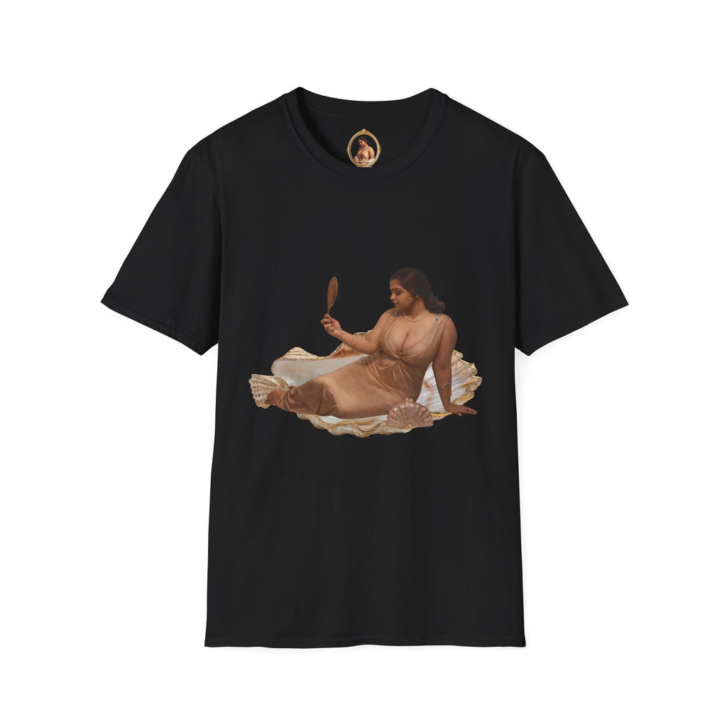 T-Shirt — Vintage Reclining Woman with Hand Mirror Art Tee