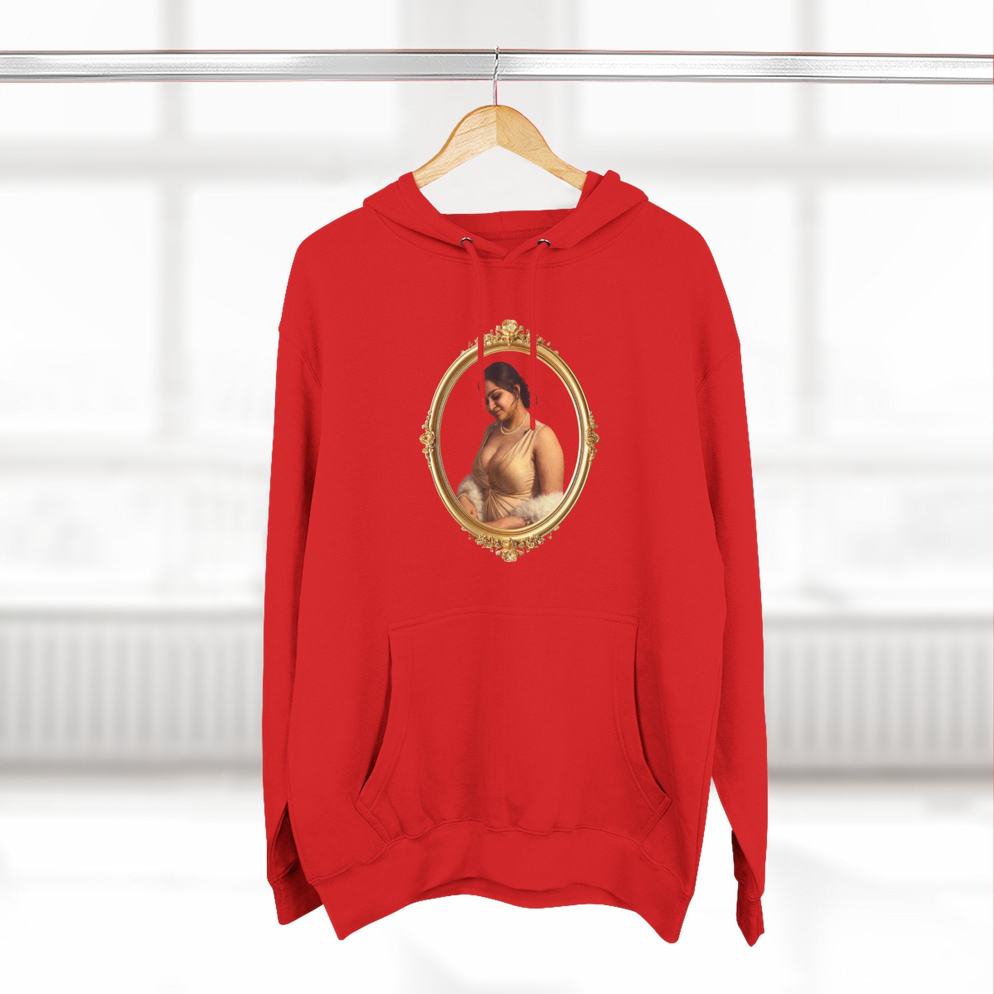 Portrait Hoodie — Vintage Frame Romantic Art Pullover