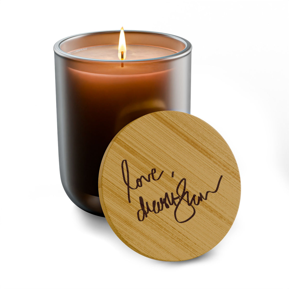 Drashti 14oz Scented Soy Candle — Personalized Bamboo Lid (Signature Style)