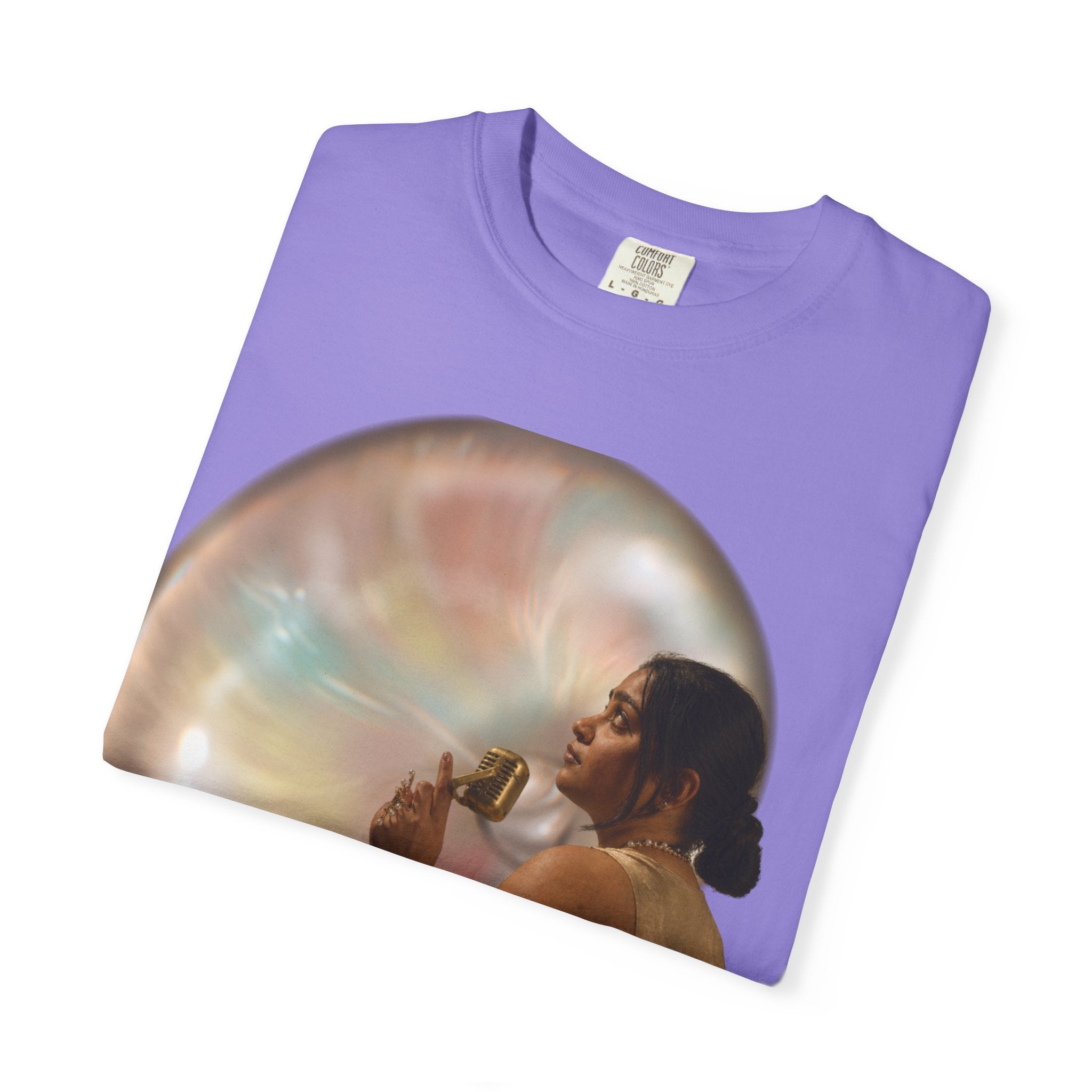 T‑Shirt — Retro Glam Woman with Iridescent Bubble | 'We Will Become' Graphic Tee