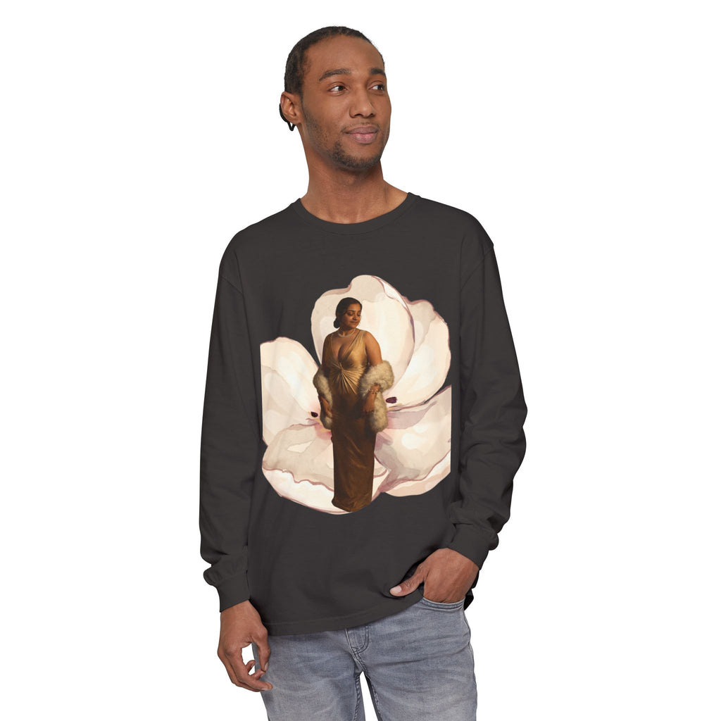 We Will Be Home Long Sleeve Tee — Floral Vintage Portrait Graphic