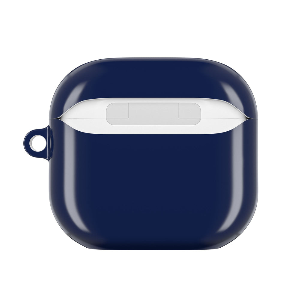 Classic Portrait Navy AirPods Case — Vintage Gold Frame Design