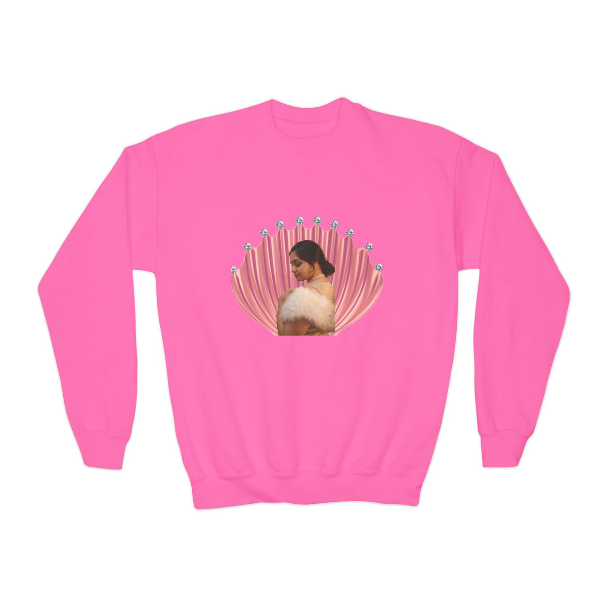 Drashti Youth Crewneck Sweatshirt — 'We Will Be Home' Vintage Portrait Graphic