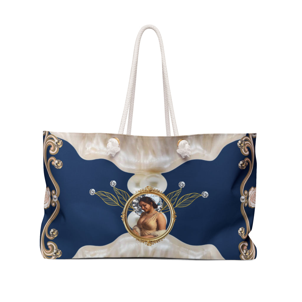 Baroque Portrait Weekender Bag — Vintage Navy Travel Tote