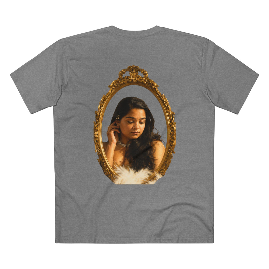 Vintage Vanity Tee — Antique Mirror & Shell Art Graphic T-Shirt