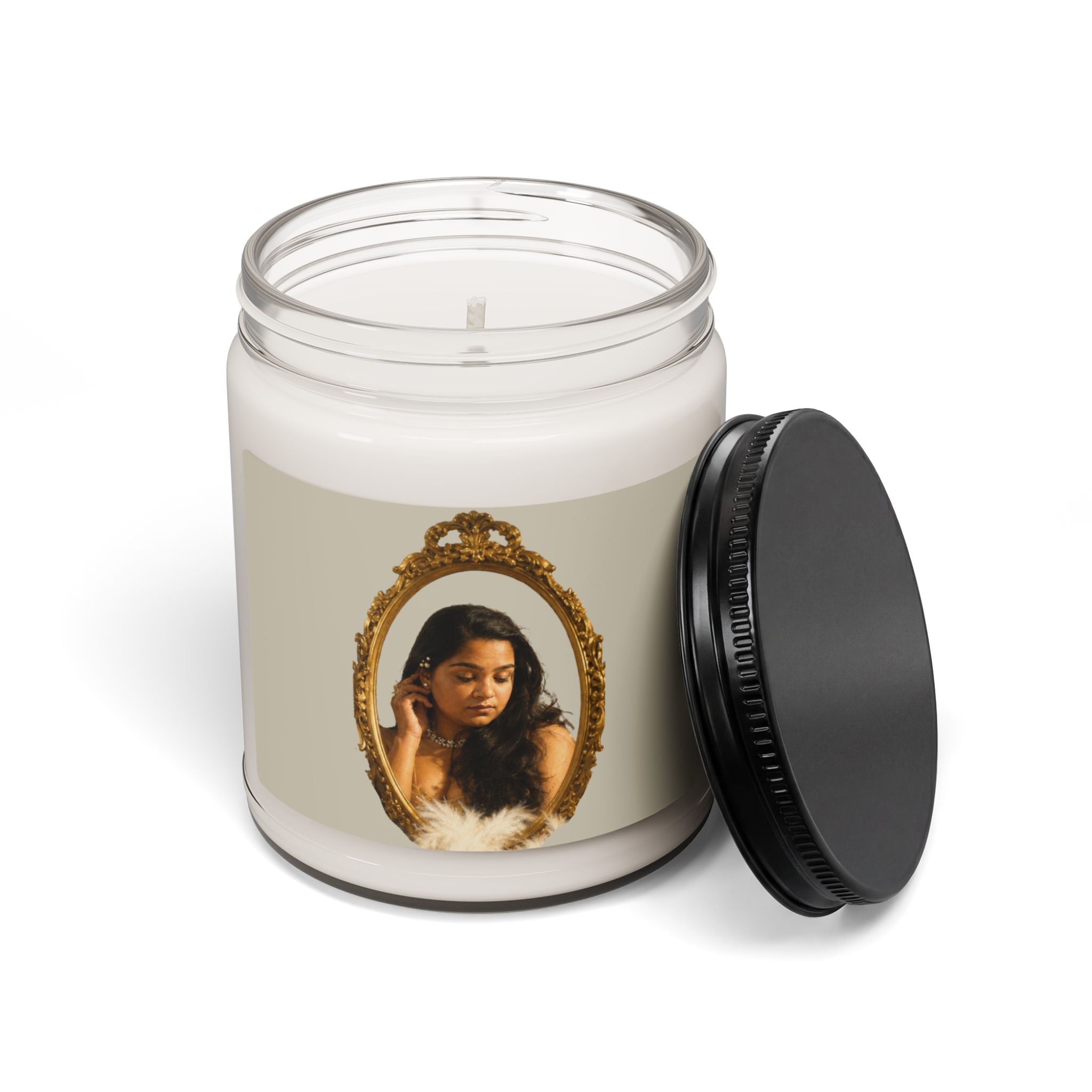 Vintage Mirror Portrait Scented Soy Candle — 9oz Relaxing Home Fragrance
