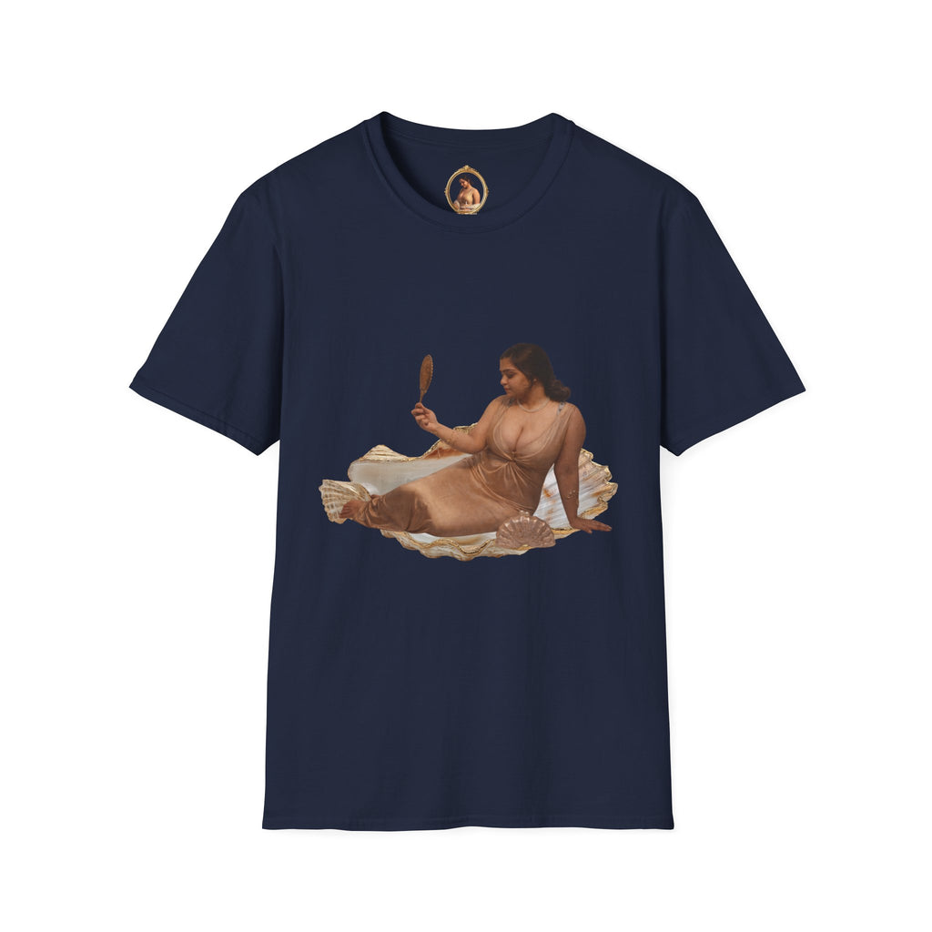 T-Shirt — Vintage Reclining Woman with Hand Mirror Art Tee