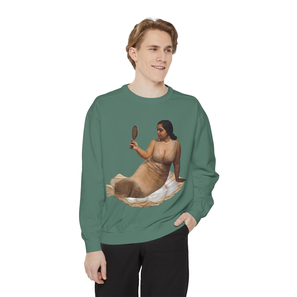 Reclining Muse Sweatshirt — 'We Will Be Home' Retro Art Graphic Crewneck