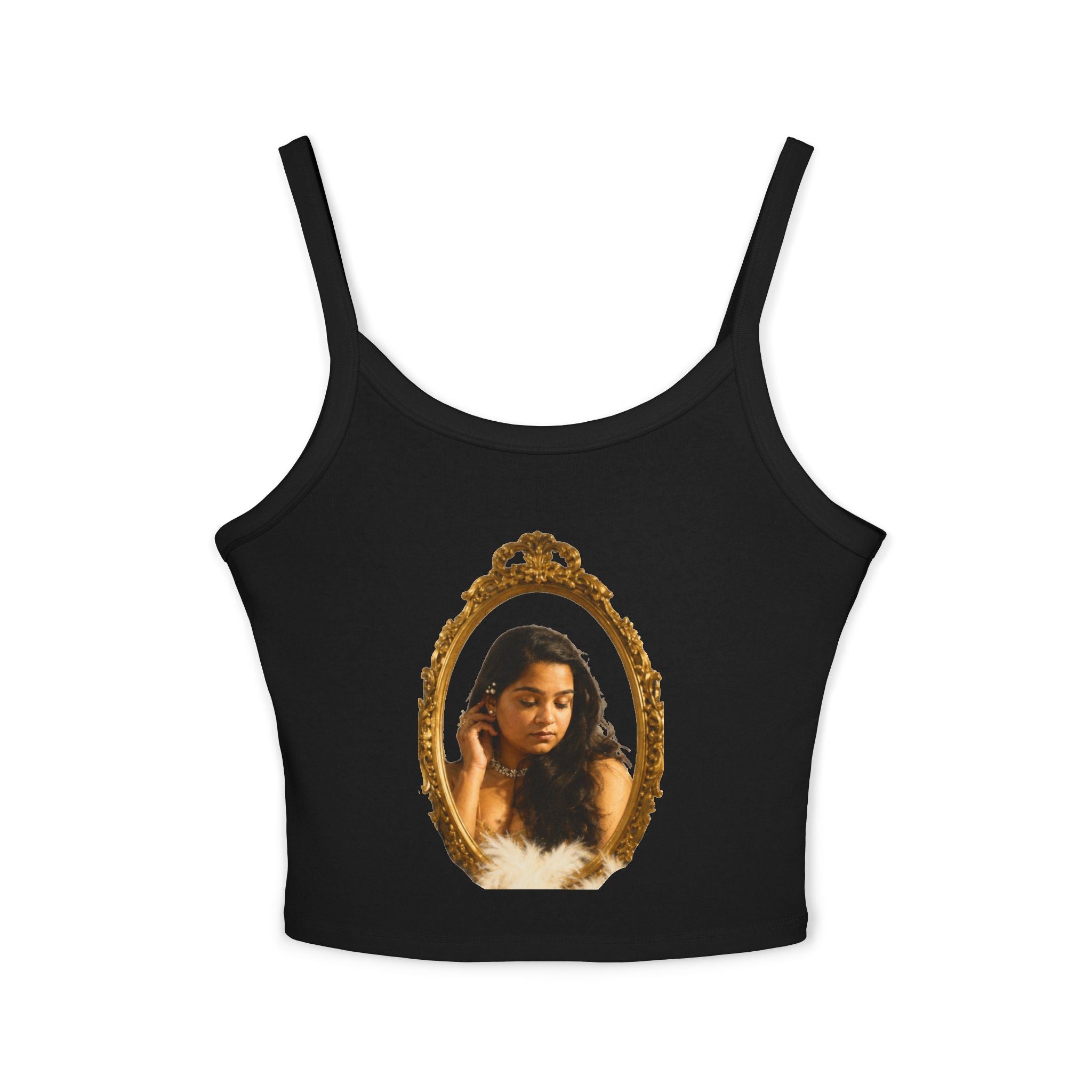 Mirror Portrait Crop Tank — "love, demi~gün" Signature Graphic