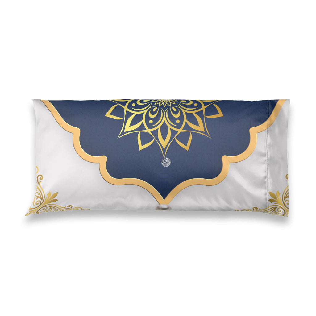 Satin Pillowcase - Navy & Gold Mandala Body Pillowcase (Luxurious Satin, Spa & Gift)
