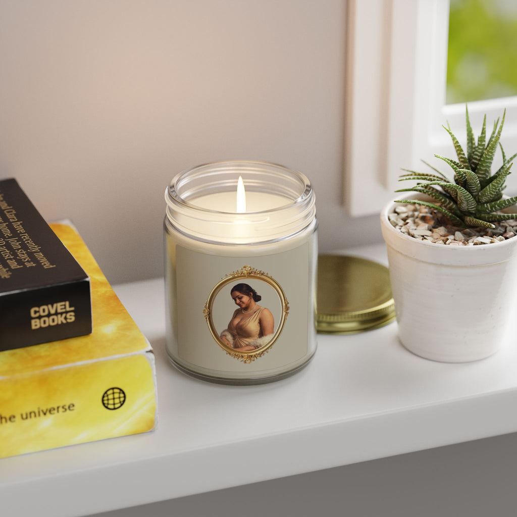 Coconut Apricot Soy Jar Candle — Floral Pearl Design (4oz & 9oz)