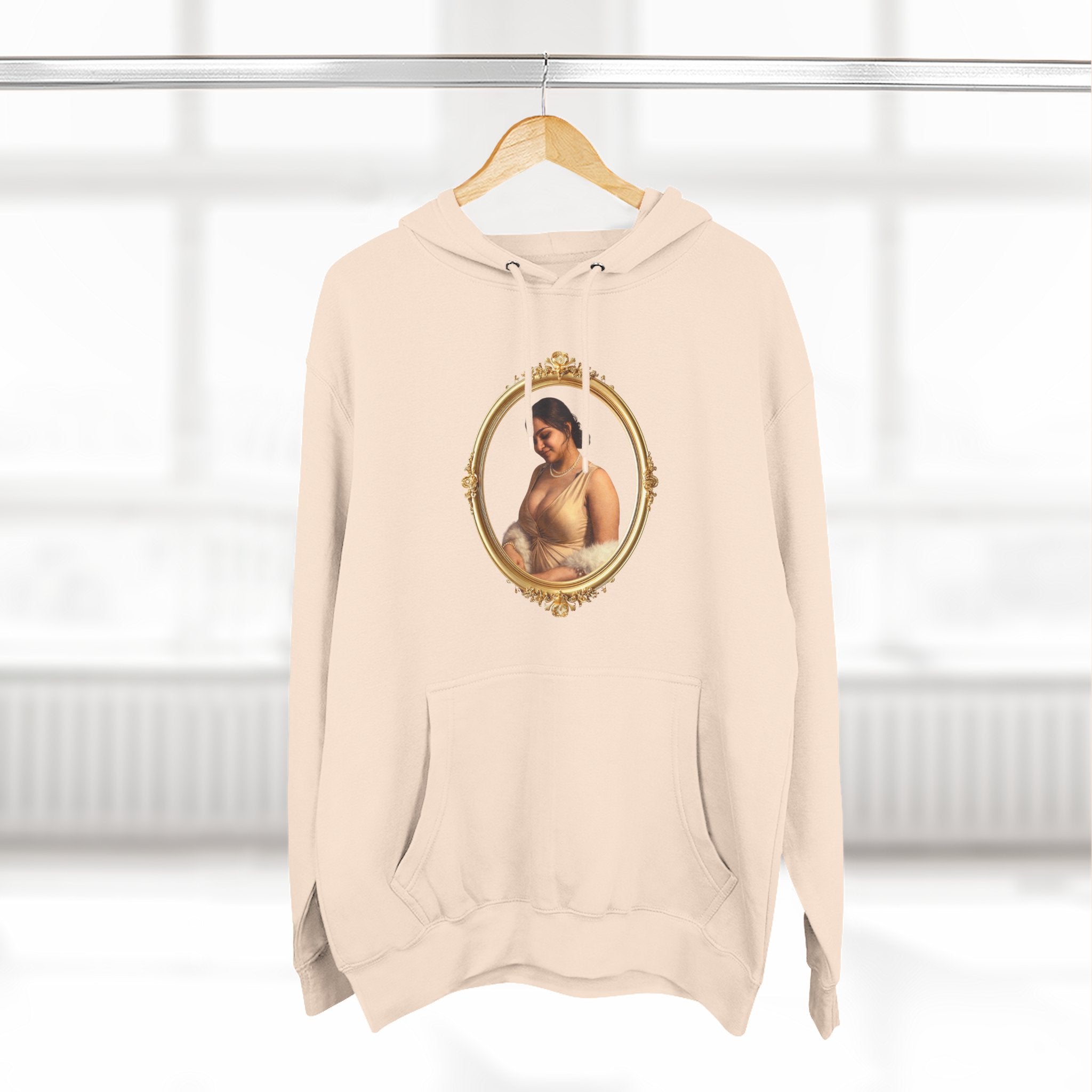 Portrait Hoodie — Vintage Frame Romantic Art Pullover
