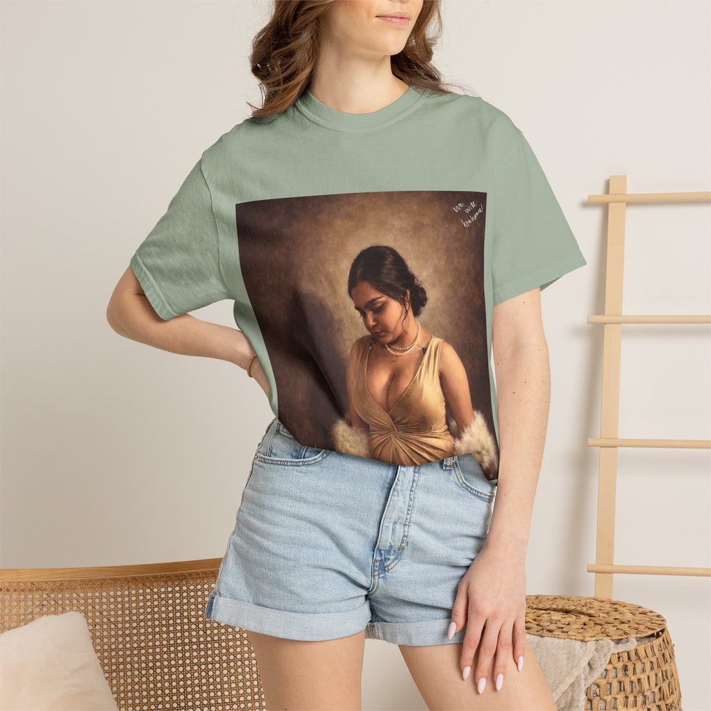 T-Shirt — Vintage Glam Portrait Tee with Signature "Love, Drashti"