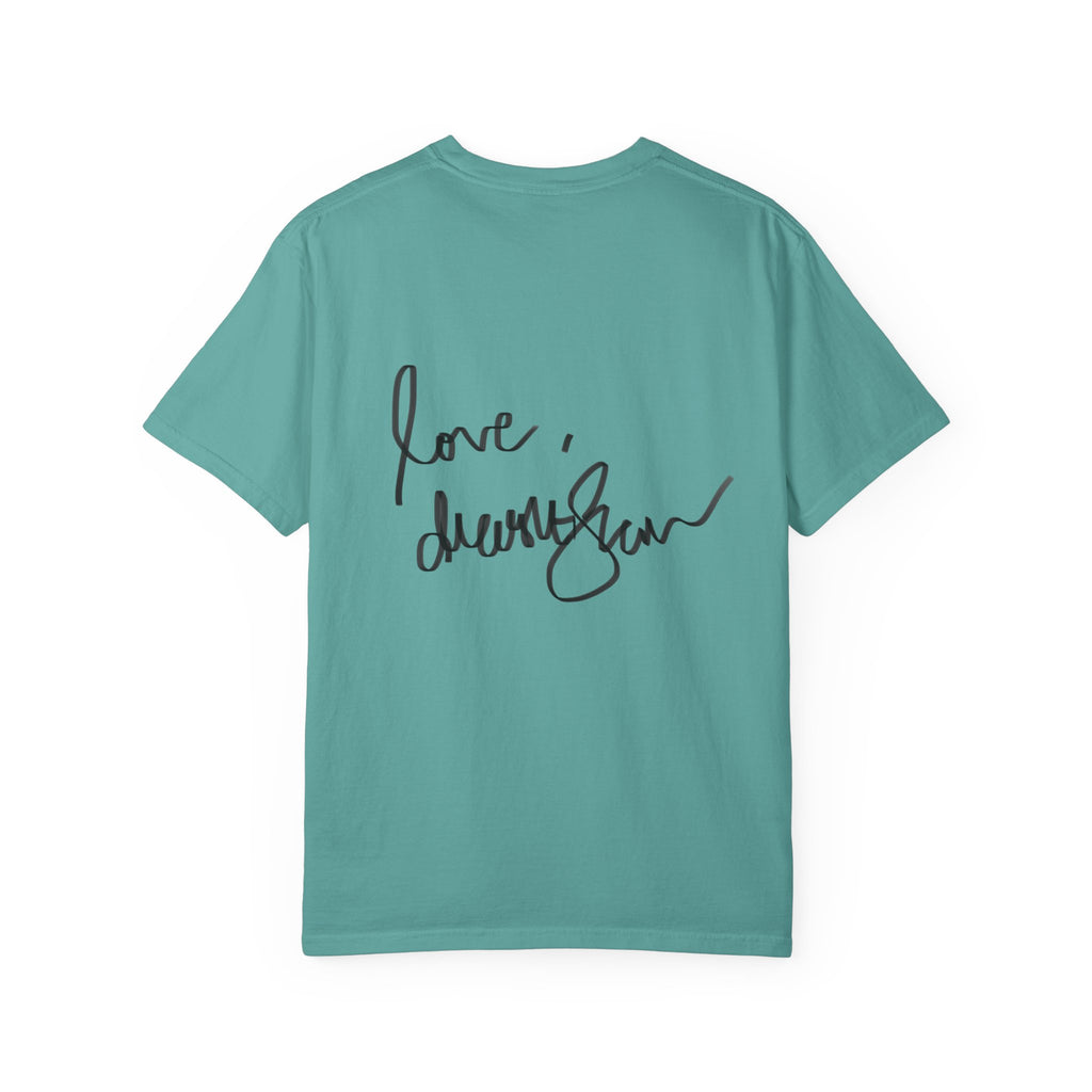 T-Shirt — Vintage Glam Portrait Tee with Signature "Love, Drashti"
