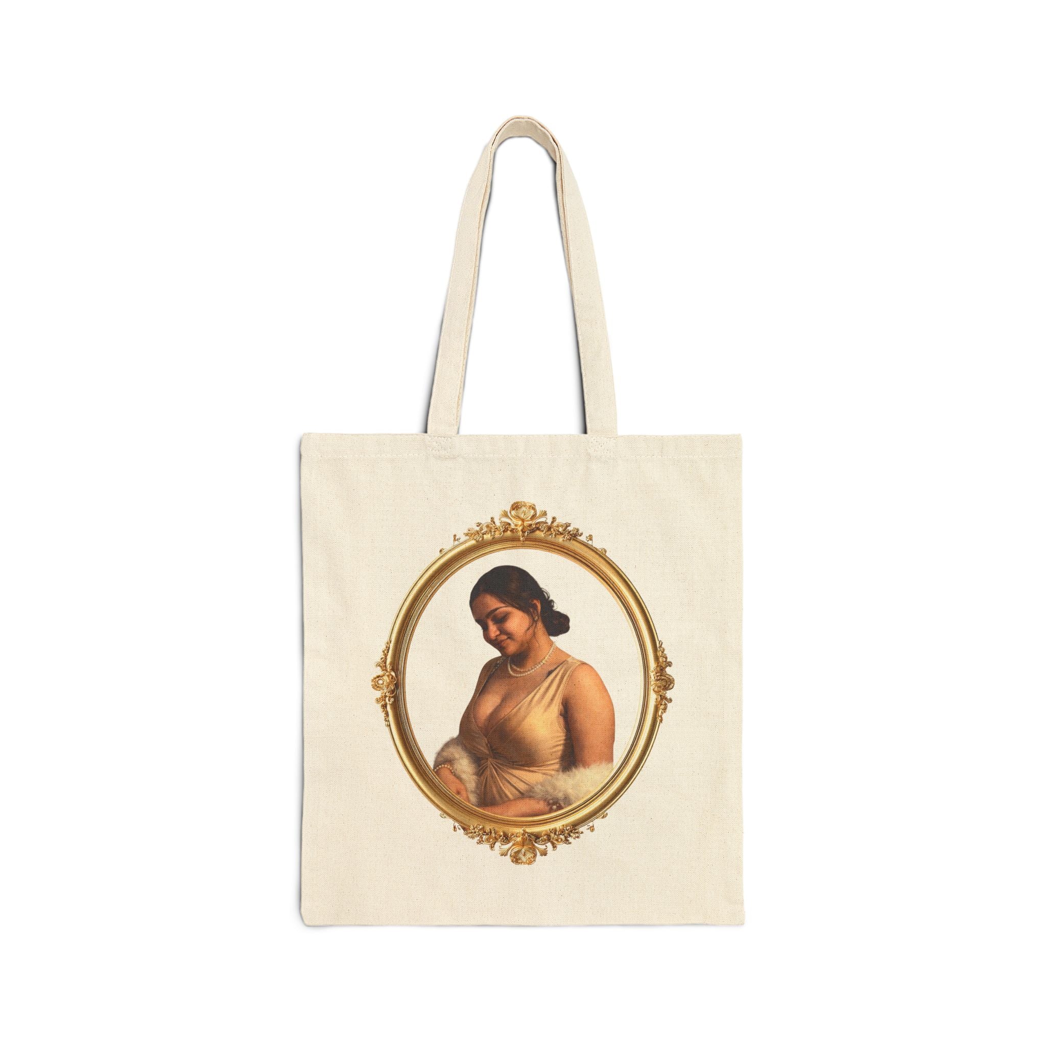 Tote Bag — Vintage Portrait “Love, [Signature]” Cotton Canvas Tote