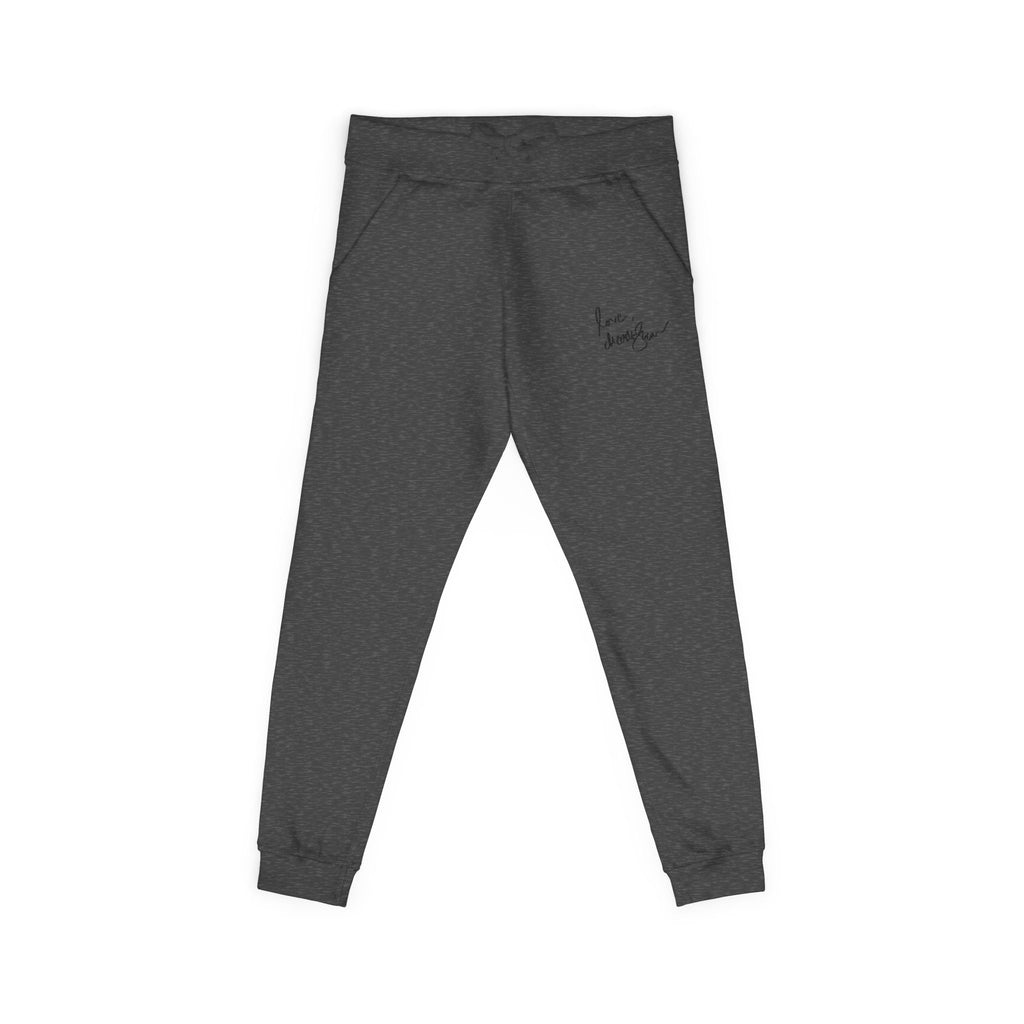 Embroidered Golden Lion Joggers — Cozy Fleece Sweatpants