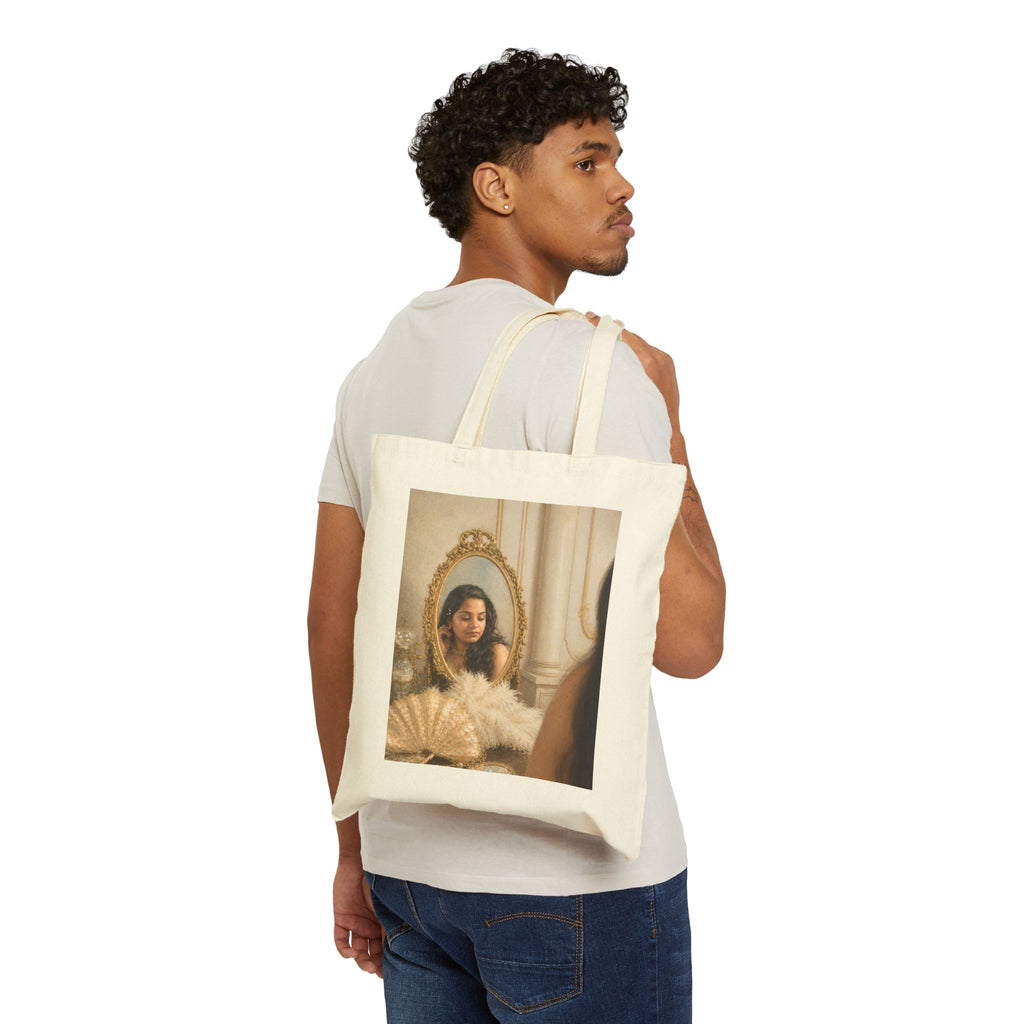 Photo Portrait Canvas Tote — "Love, [Signature]" Stylish Everyday Shoulder Bag