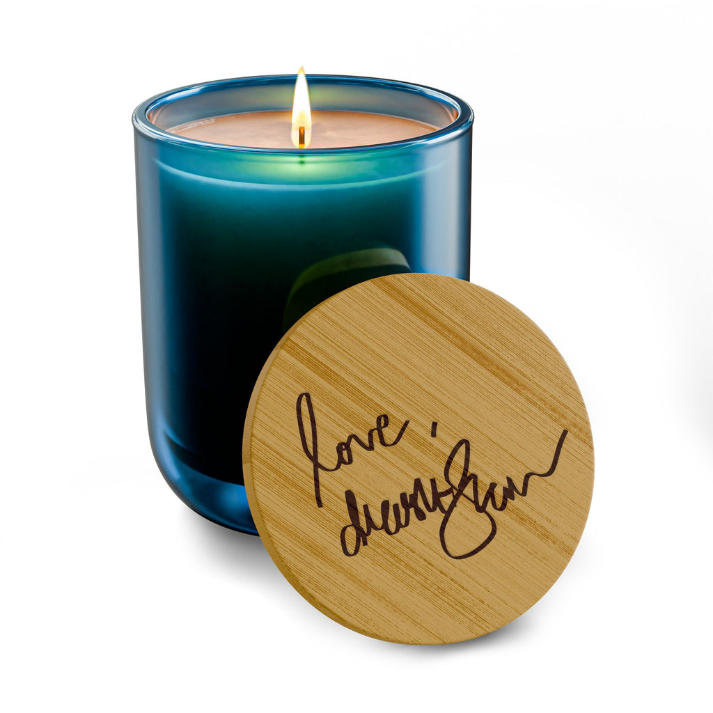 Drashti 14oz Scented Soy Candle — Personalized Bamboo Lid (Signature Style)
