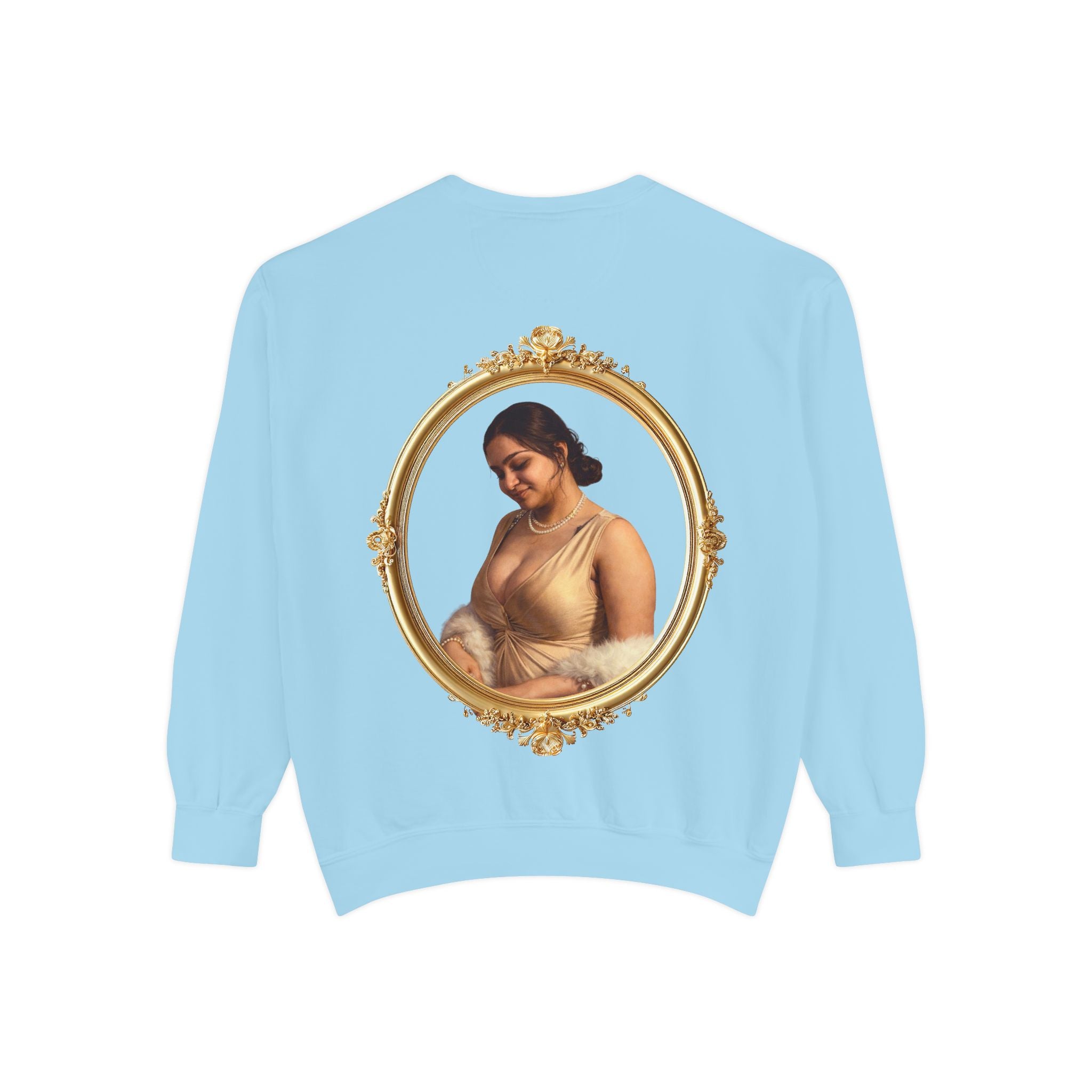 Portrait Sweatshirt — Vintage Frame Elegant Lady Graphic Pullover