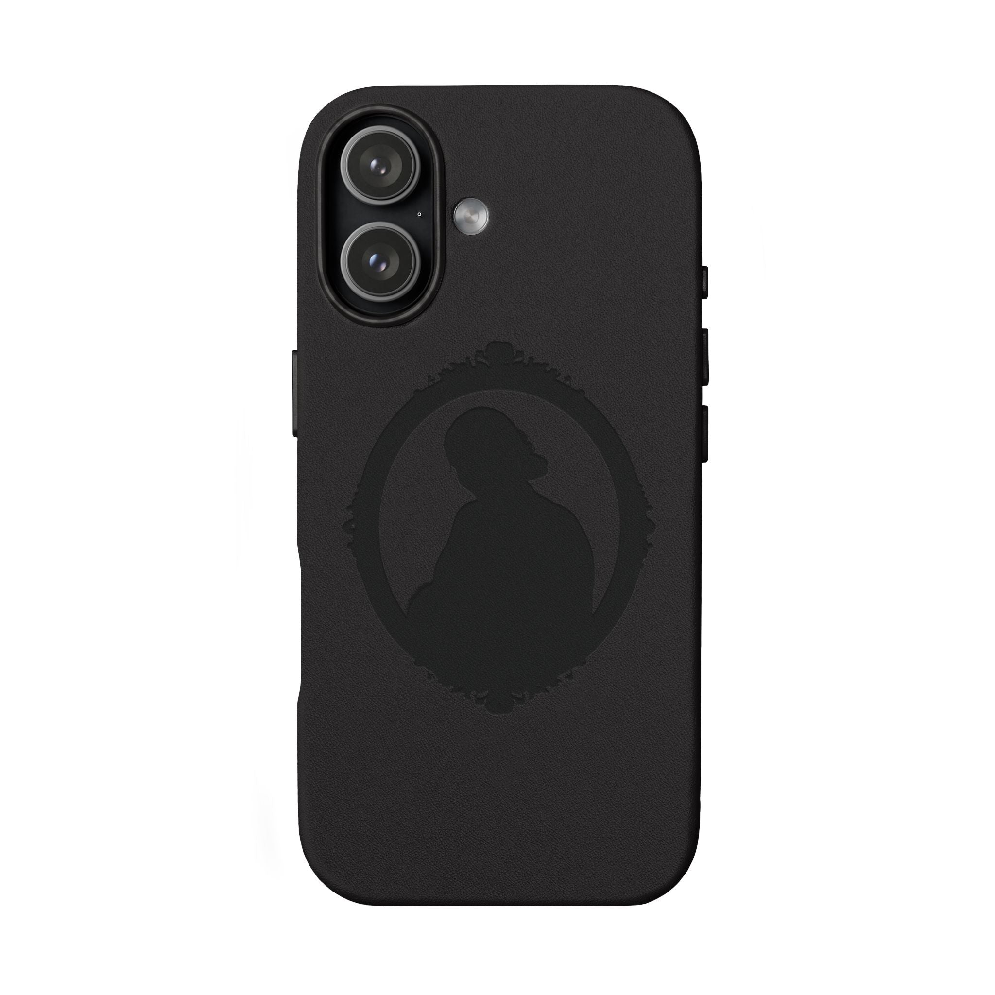 Engraved PU Leather Phone Case — Silhouette Outline Design