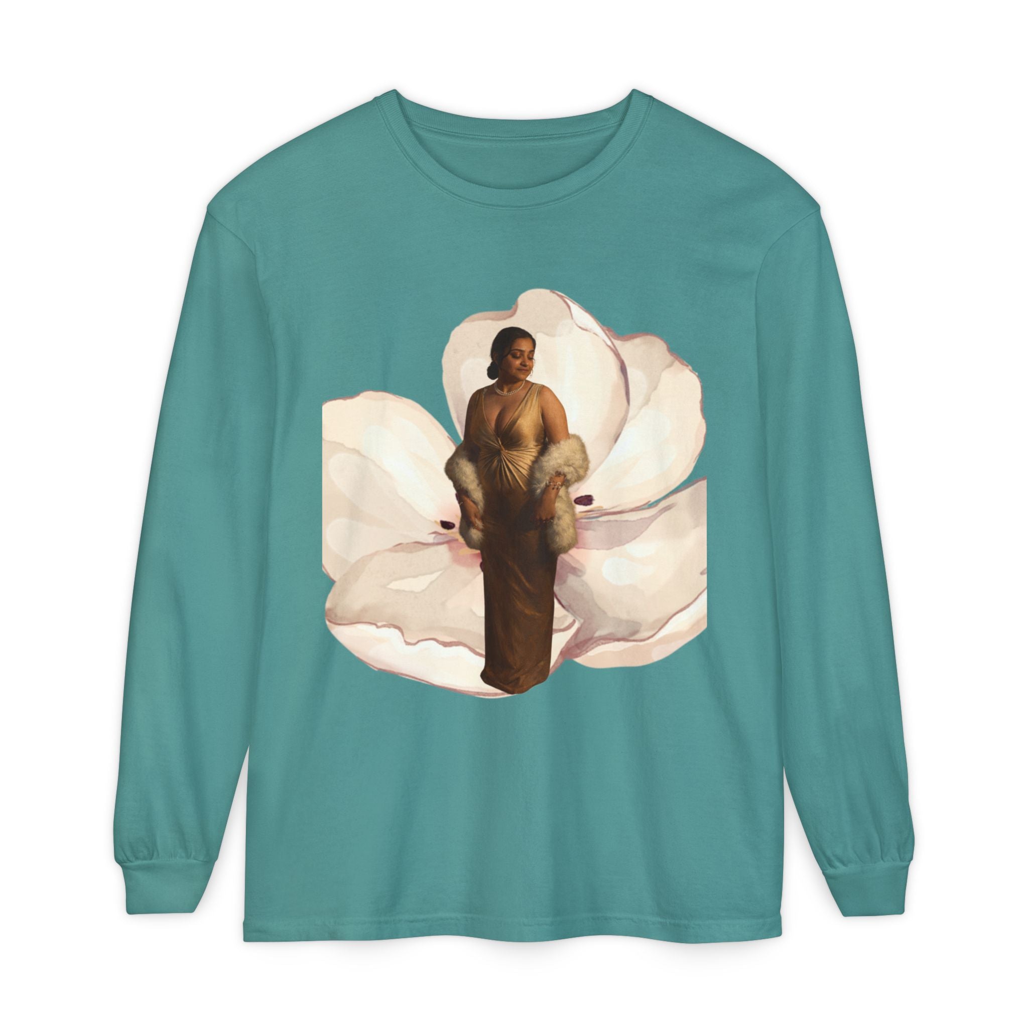 We Will Be Home Long Sleeve Tee — Floral Vintage Portrait Graphic