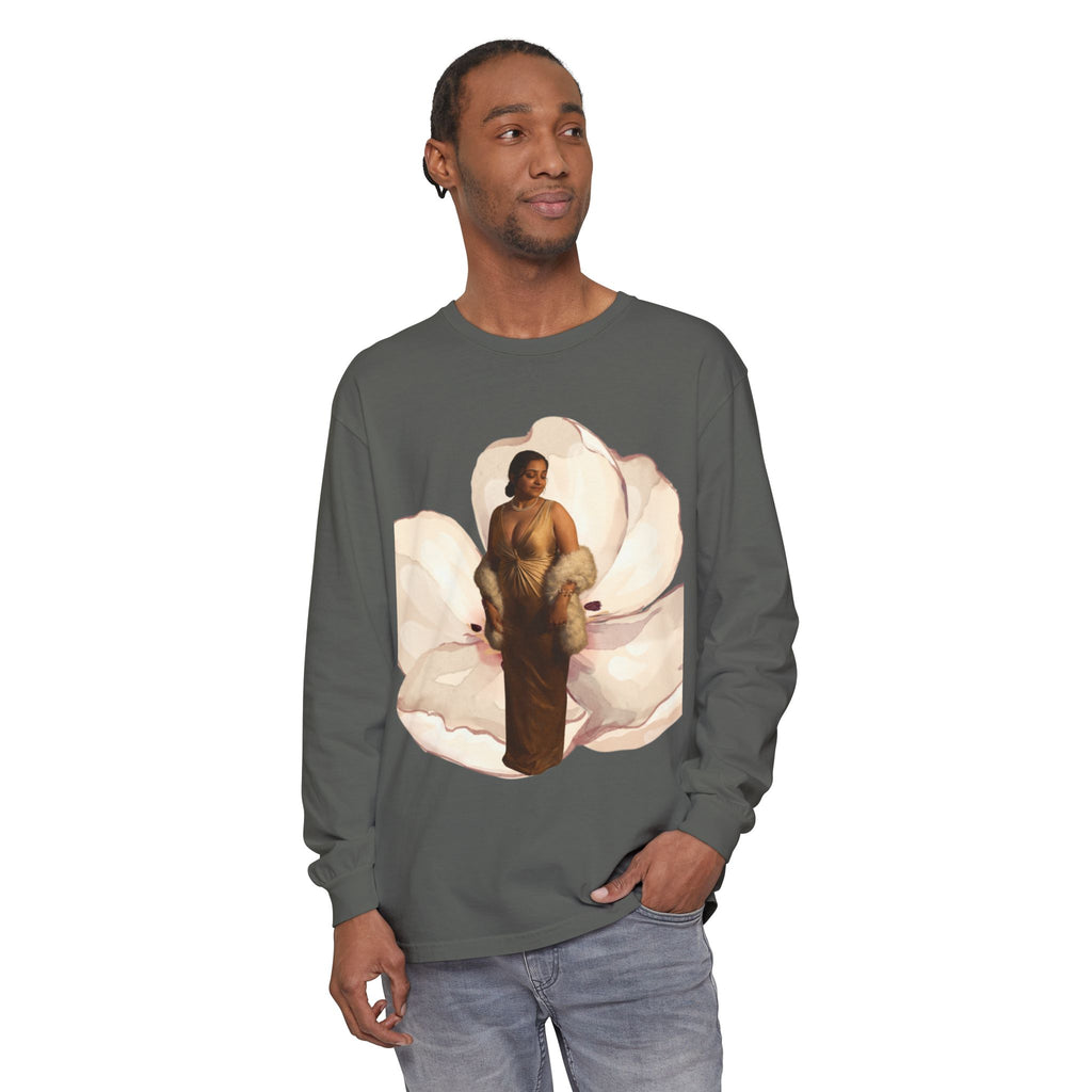 We Will Be Home Long Sleeve Tee — Floral Vintage Portrait Graphic