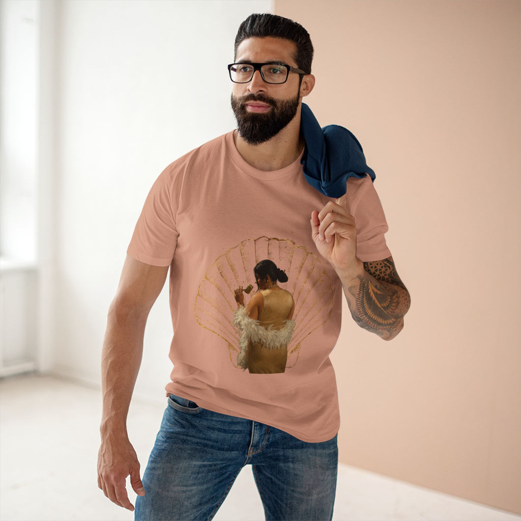 Vintage Vanity Tee — Antique Mirror & Shell Art Graphic T-Shirt