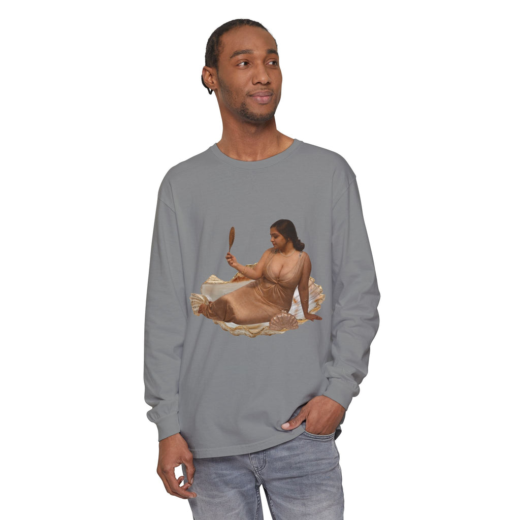 Long Sleeve T-Shirt — “Love, Dua Lipa” Shell Goddess Graphic