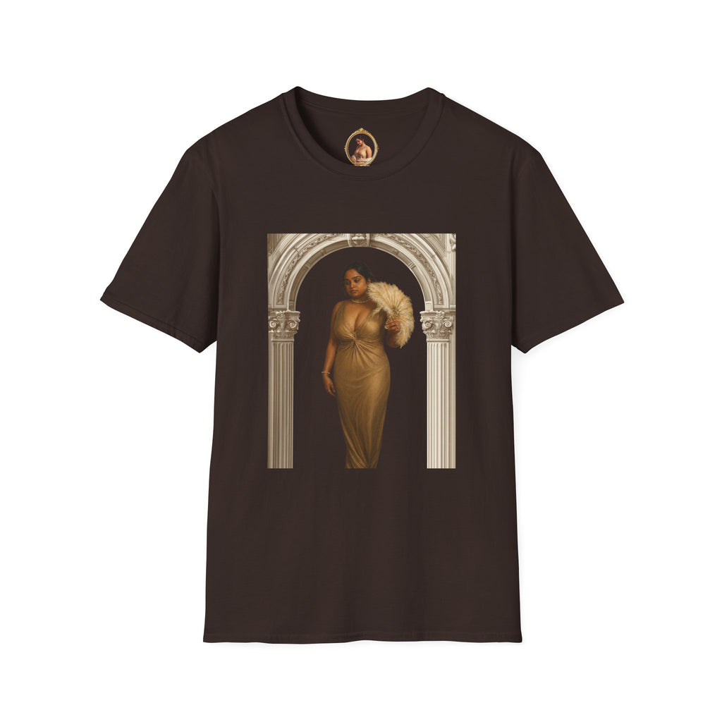 Vintage Arch Portrait T-Shirt — Elegant Woman Art Print
