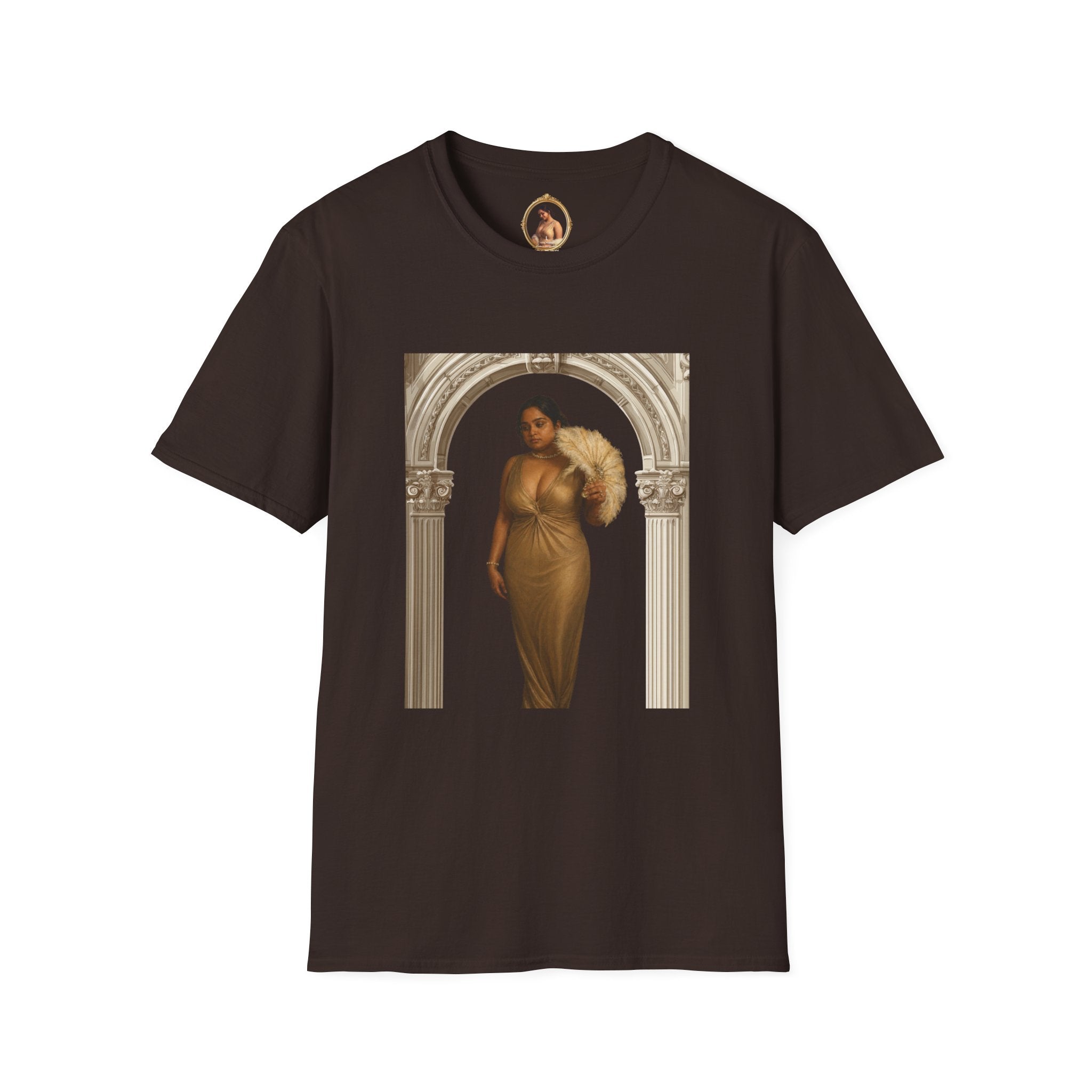 Vintage Arch Portrait T-Shirt — Elegant Woman Art Print