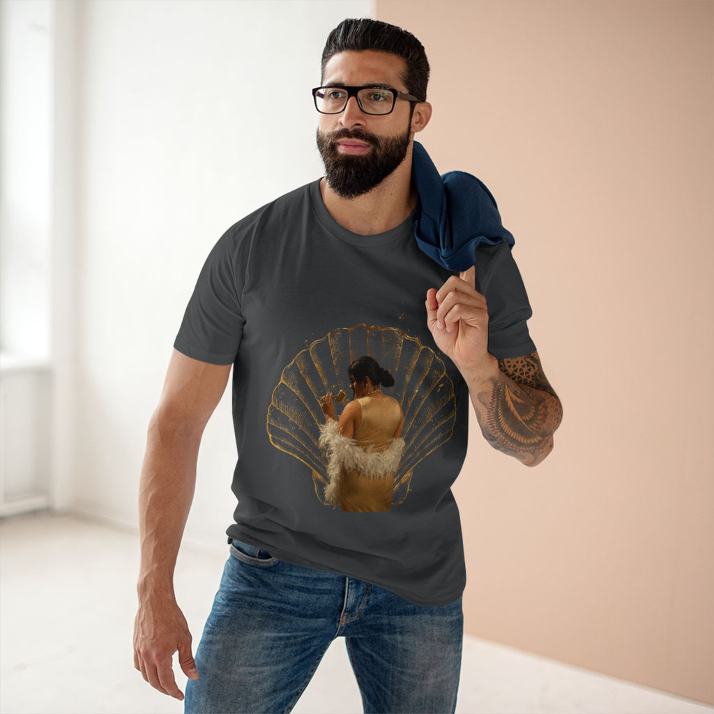 Vintage Vanity Tee — Antique Mirror & Shell Art Graphic T-Shirt