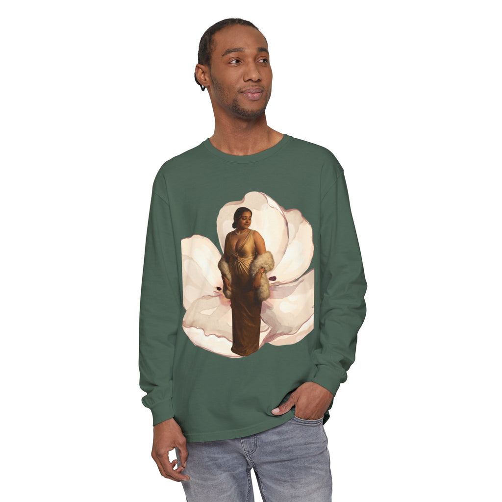 We Will Be Home Long Sleeve Tee — Floral Vintage Portrait Graphic