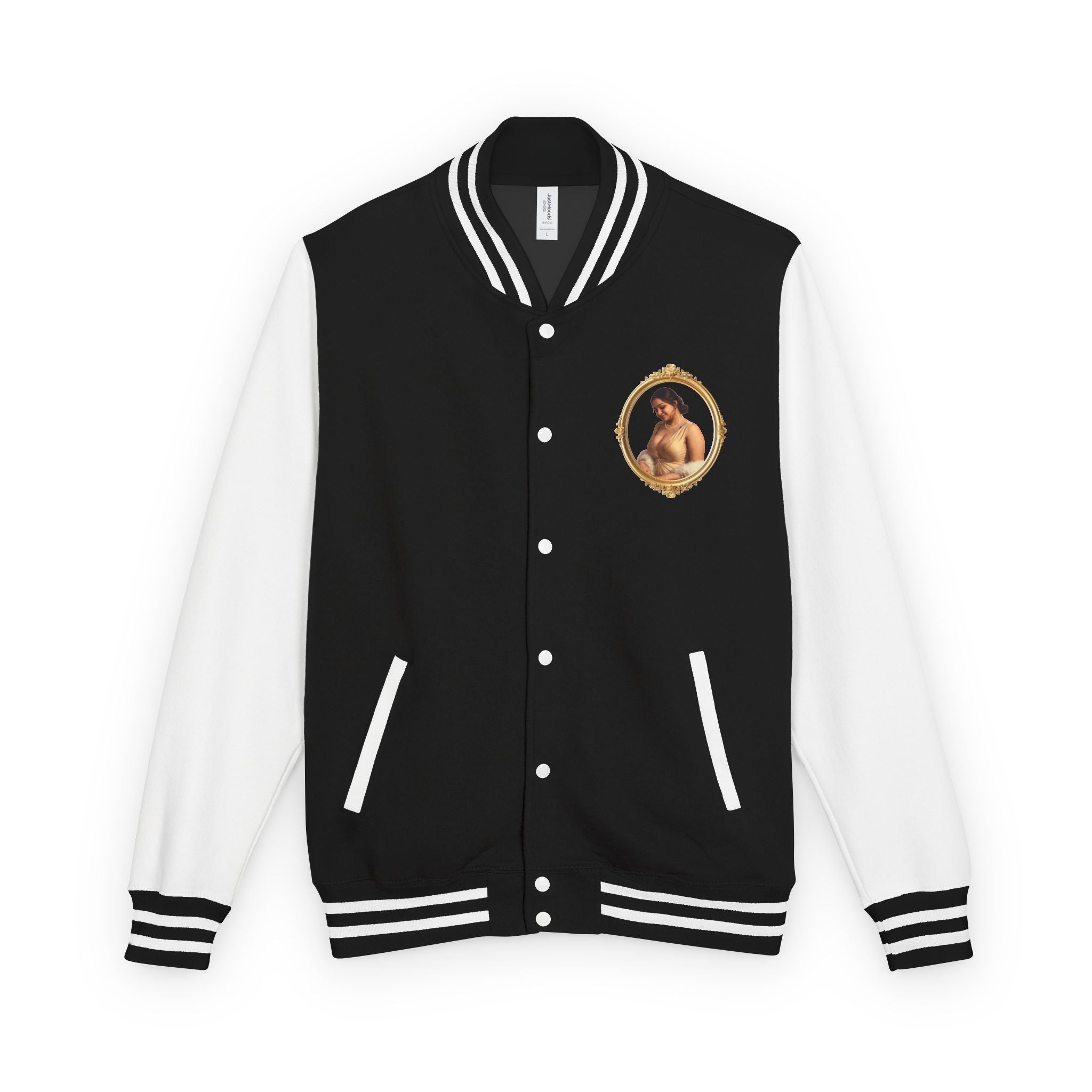Vintage Portrait Letterman Jacket — Framed Classical Art Varsity Jacket