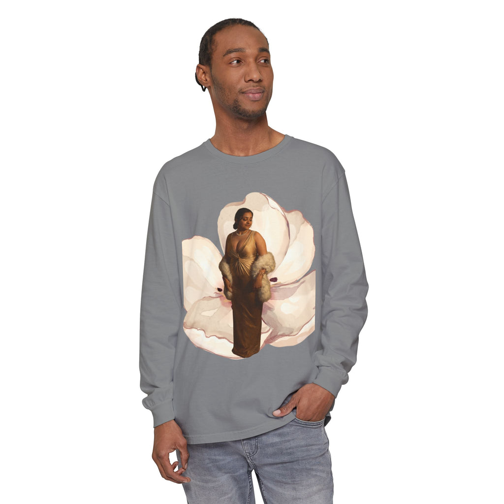 We Will Be Home Long Sleeve Tee — Floral Vintage Portrait Graphic