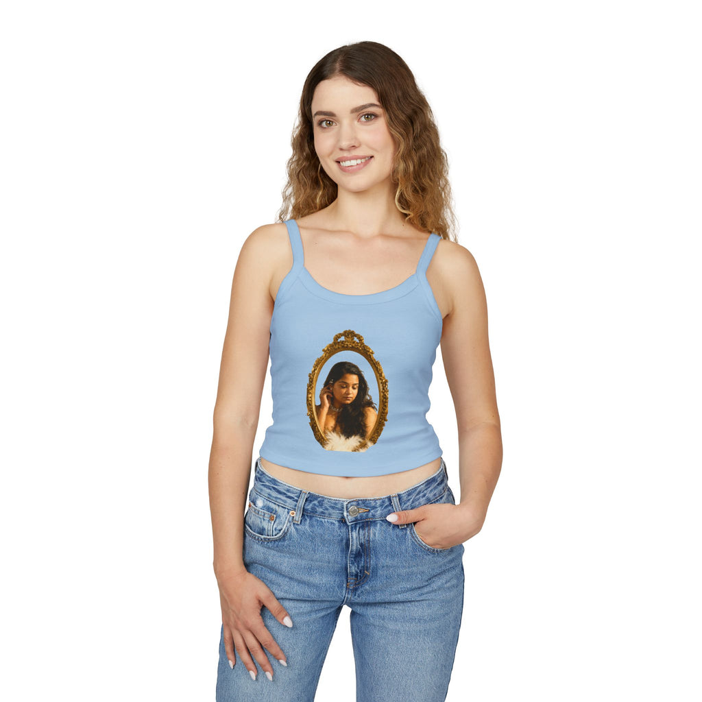 Mirror Portrait Crop Tank — "love, demi~gün" Signature Graphic
