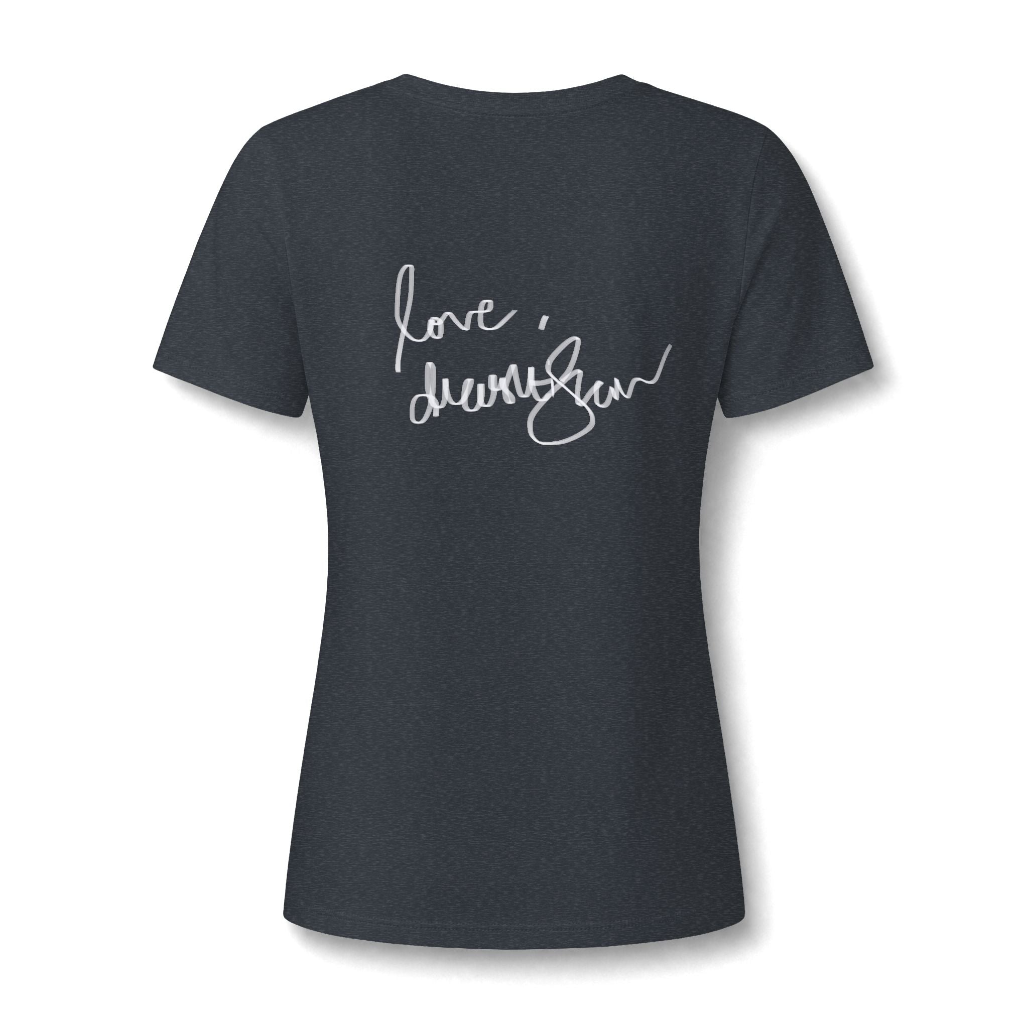 Floral Portrait V‑Neck Tee — Vintage Woman in Magnolia Print