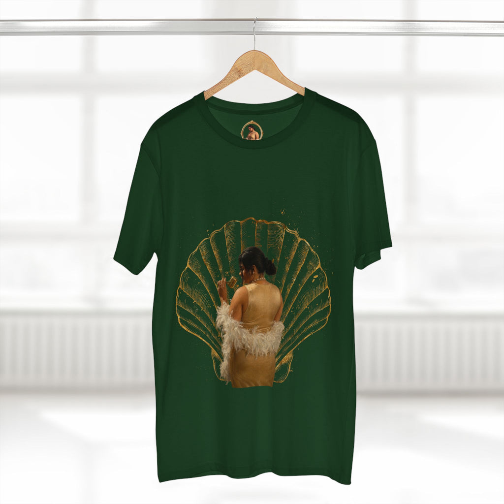 Vintage Vanity Tee — Antique Mirror & Shell Art Graphic T-Shirt