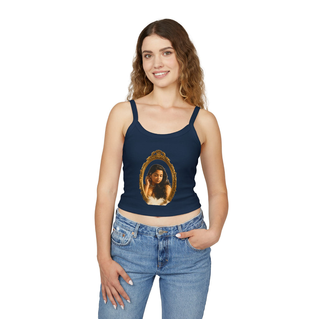 Mirror Portrait Crop Tank — "love, demi~gün" Signature Graphic