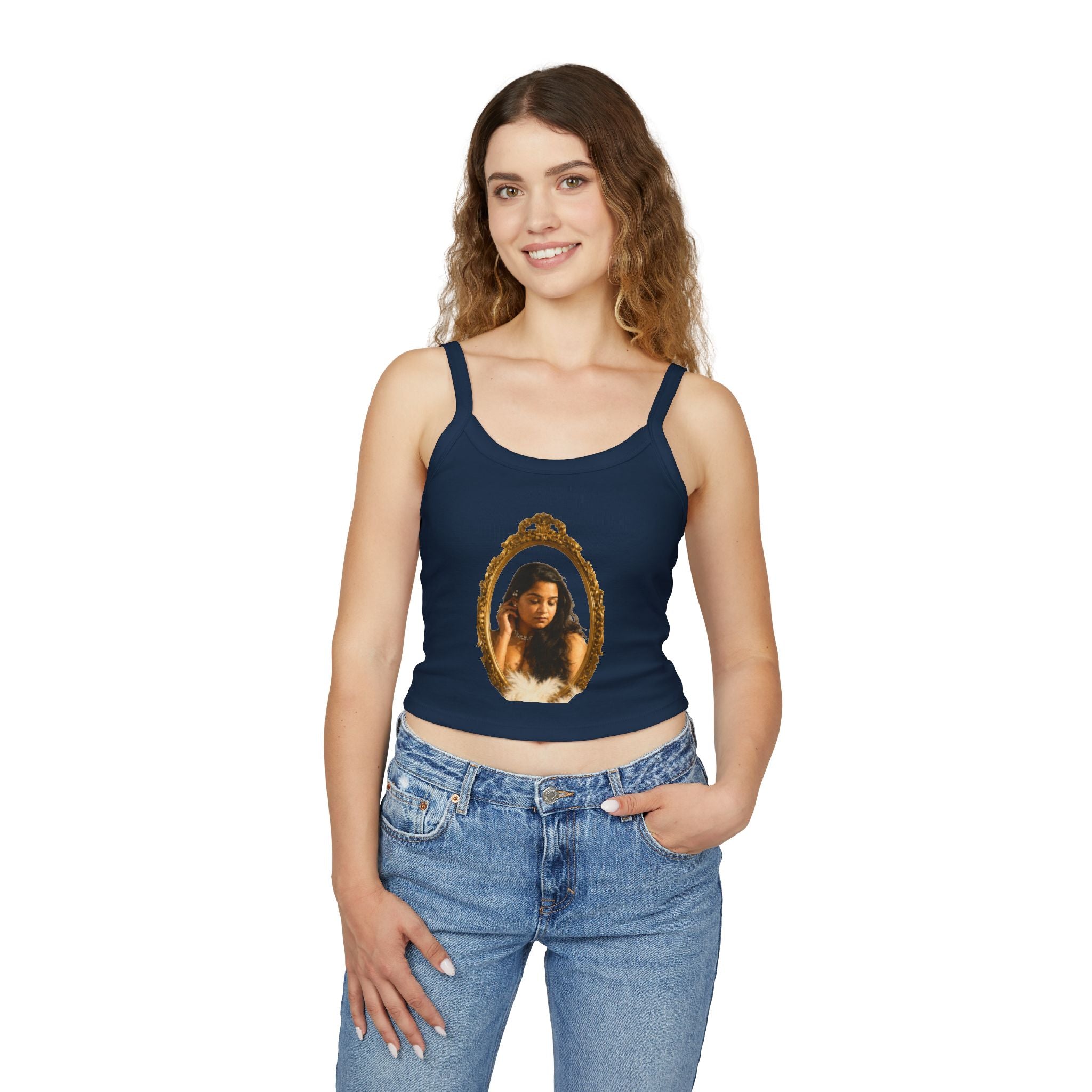 Mirror Portrait Crop Tank — "love, demi~gün" Signature Graphic