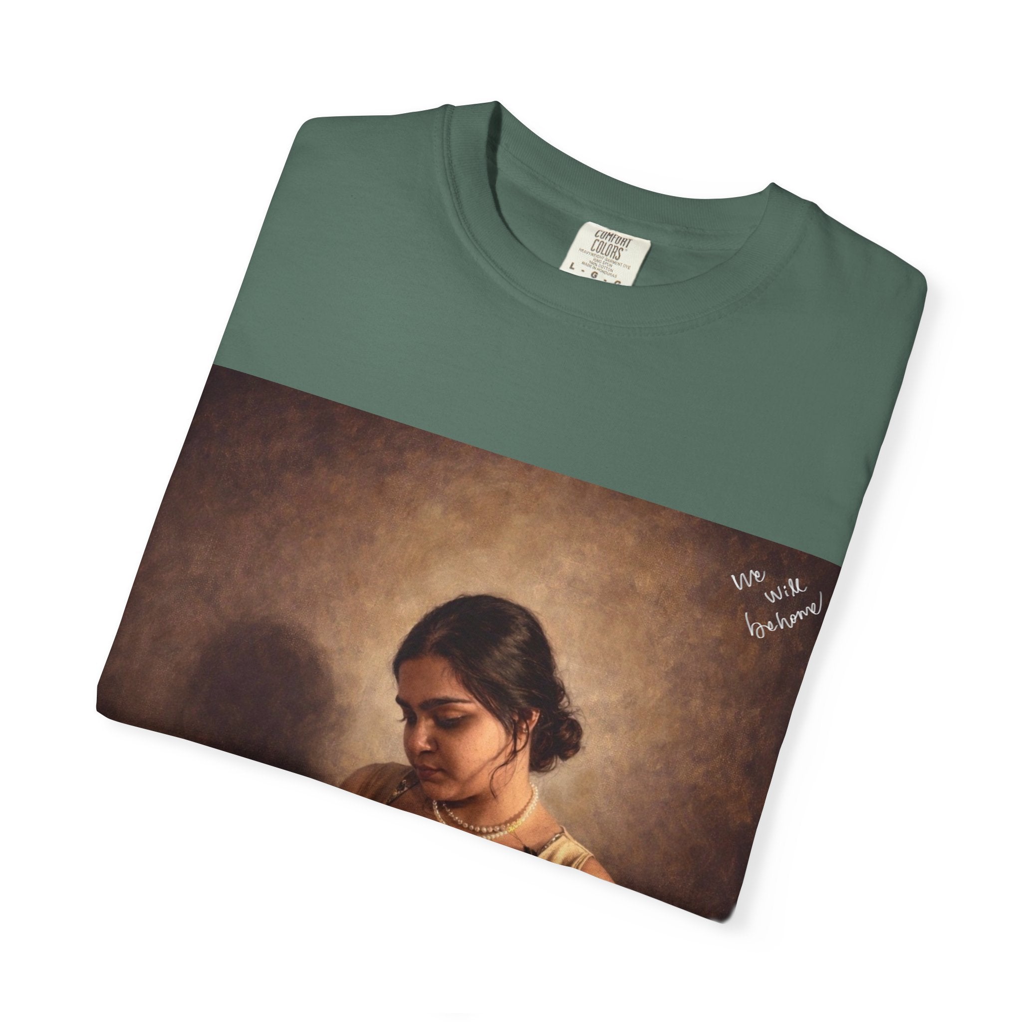 T-Shirt — Vintage Glam Portrait Tee with Signature "Love, Drashti"