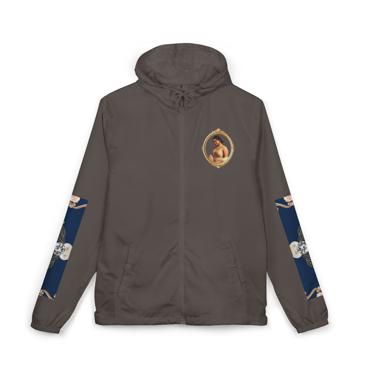 Drashti Windbreaker Jacket — Vintage Portrait Frame Design